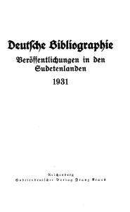 Deutsche Bibliographie Titelblatt